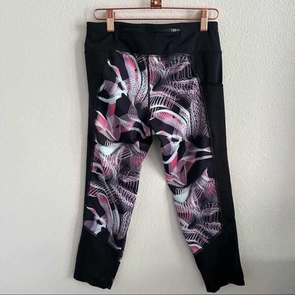 Nike Dri-Fit Power Right Fit Sea Coral Black Printed Running Crops Small - Picture 7 of 13